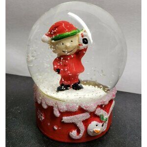 Christmas Character Snow Globe Hope Peace Joy Santa Elf Snowman 3"X3"  w